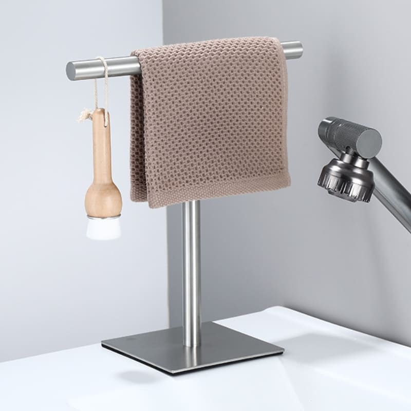 Toalheiro De Mesa Em Aço Inox Com Base Emborrachada - Prata Casa Elège
