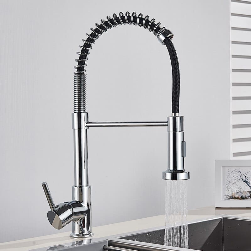 Torneira Monocomando Gourmet Flexível com Spray Retrátil - Cromado Casa Elège