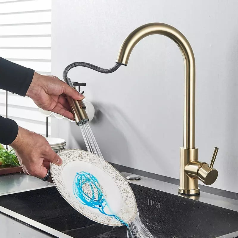 Torneira Gourmet com Sensor e Bica Retrátil 360 com Ducha - Casa Elège