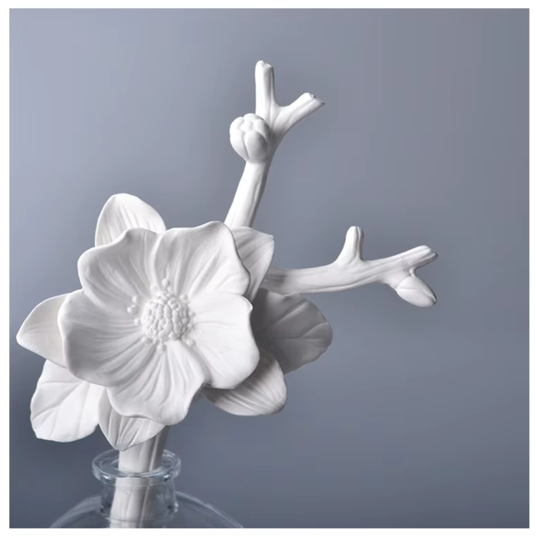Vareta para Difusor em Cerâmica Formato de Flor Artesanal - Casa Elège