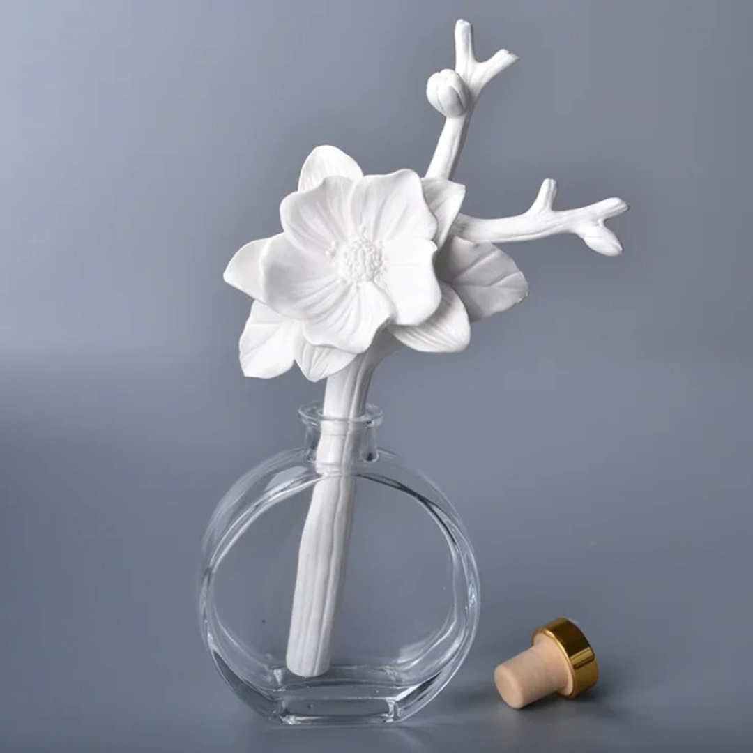 Vareta para Difusor em Cerâmica Formato de Flor Artesanal - 02 Casa Elège