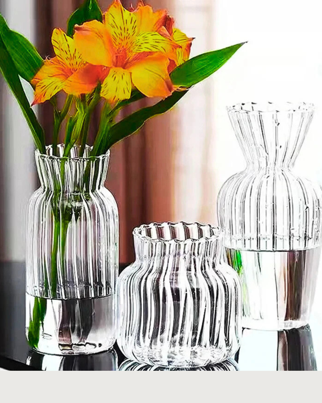 Vaso de Vidro Transparente Estilo Nórdico Minimalista - Casa Elège