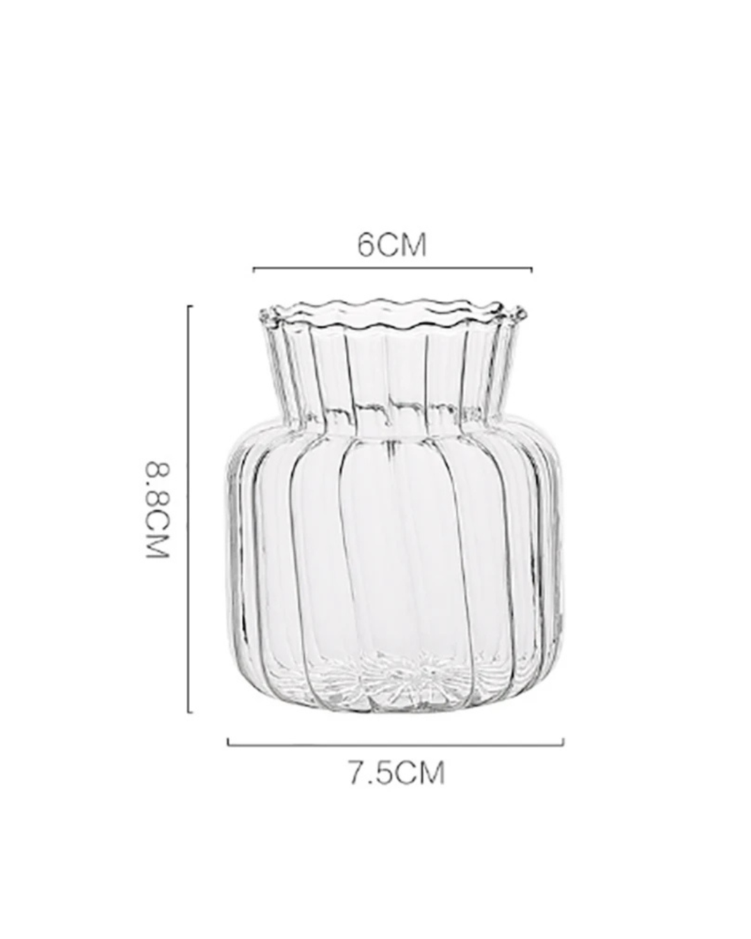 Vaso de Vidro Transparente Estilo Nórdico Minimalista - Transparente-03 Casa Elège