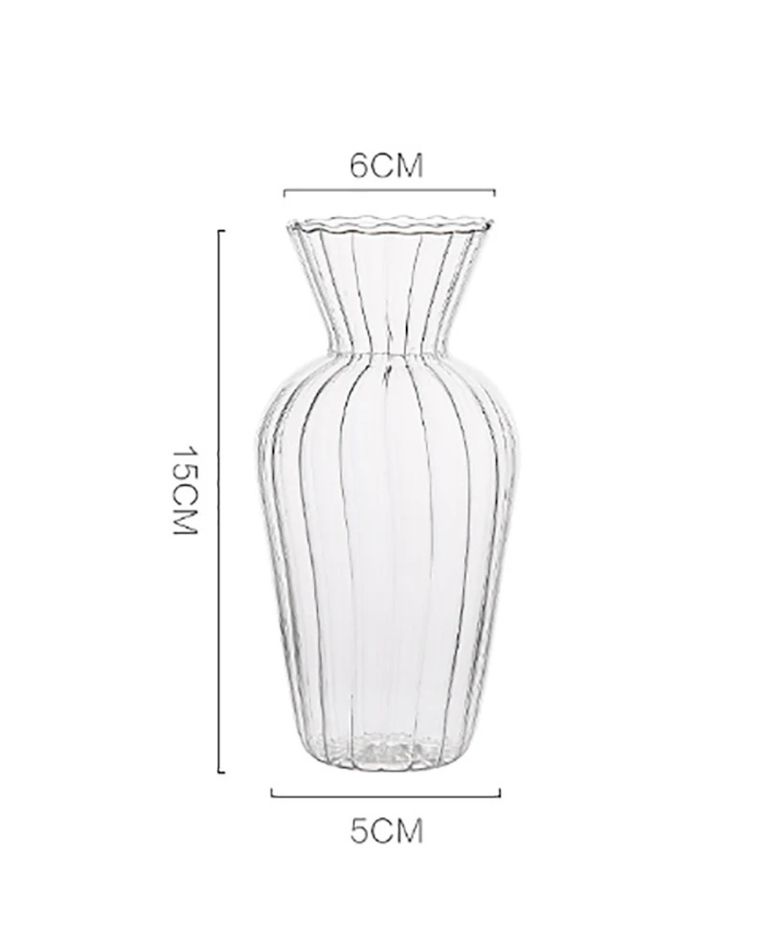 Vaso de Vidro Transparente Estilo Nórdico Minimalista - Transparente-02 Casa Elège