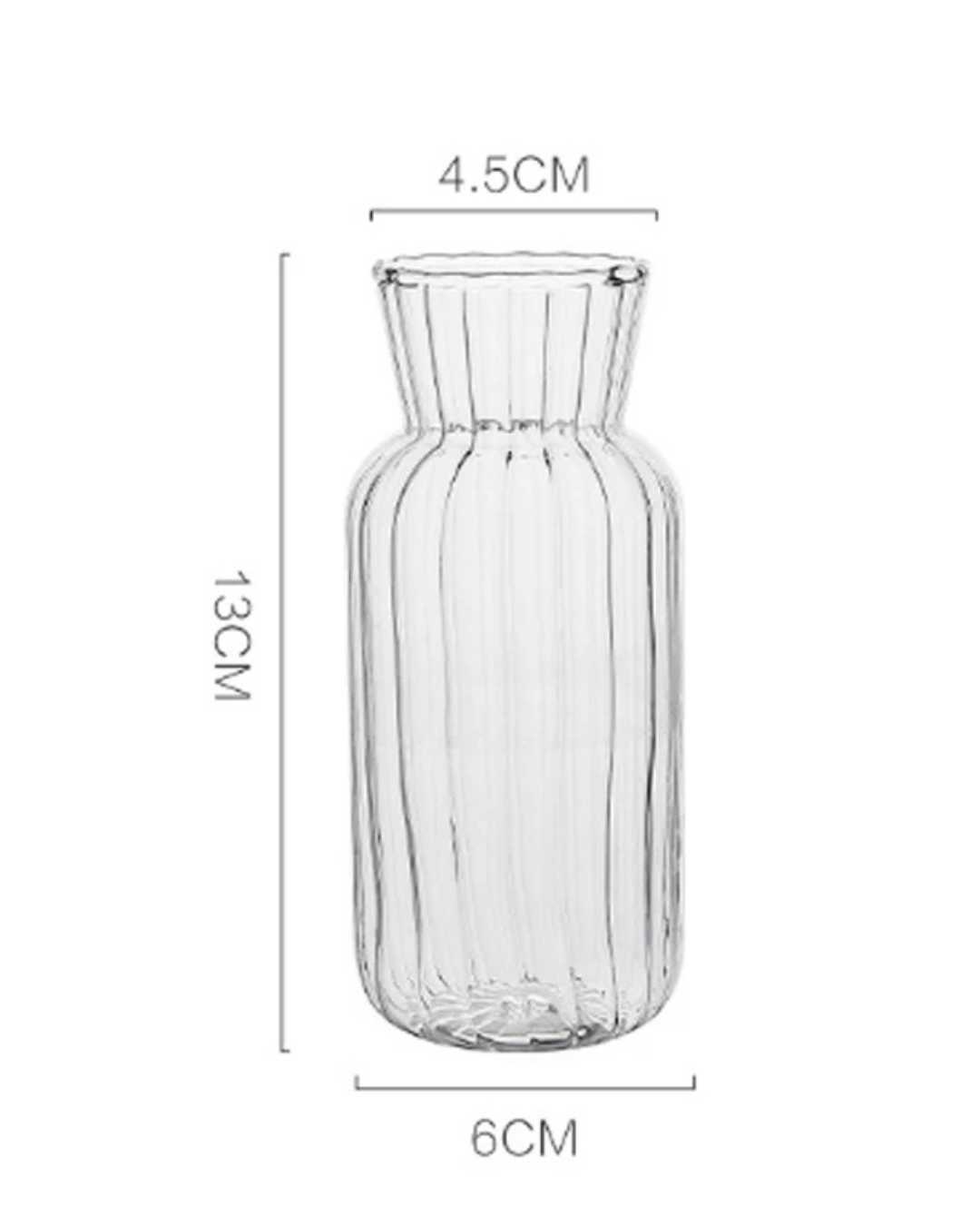 Vaso de Vidro Transparente Estilo Nórdico Minimalista - Transparente-01 Casa Elège
