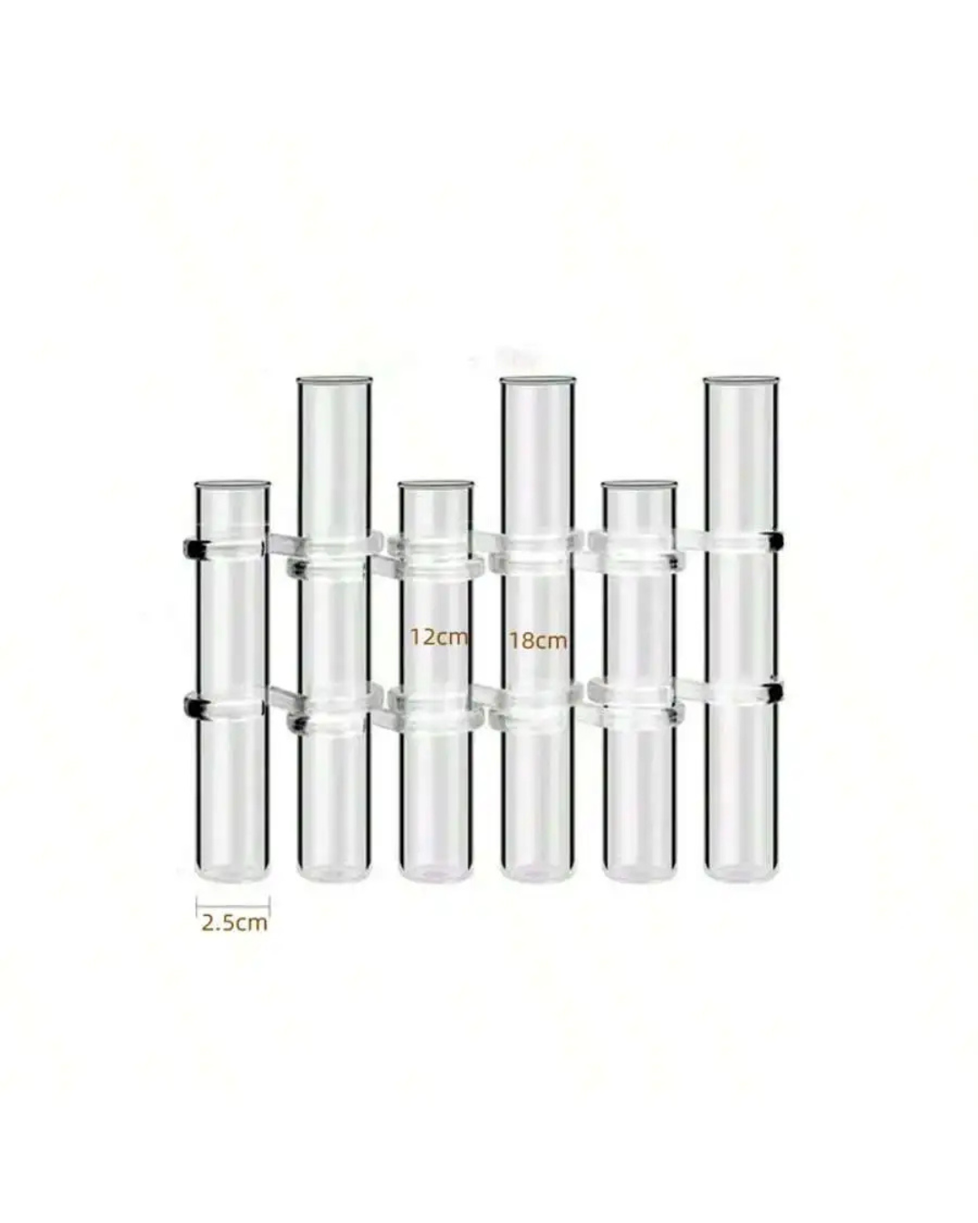 Vaso Suspenso de Vidro Tubular Elegante - Kit 4 ou 6 Unidades - 3 grandes + 3 pequenos Casa Elège