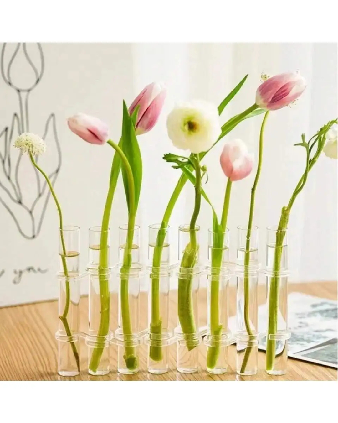 Vaso Suspenso de Vidro Tubular Elegante - Kit 4 ou 6 Unidades - Casa Elège