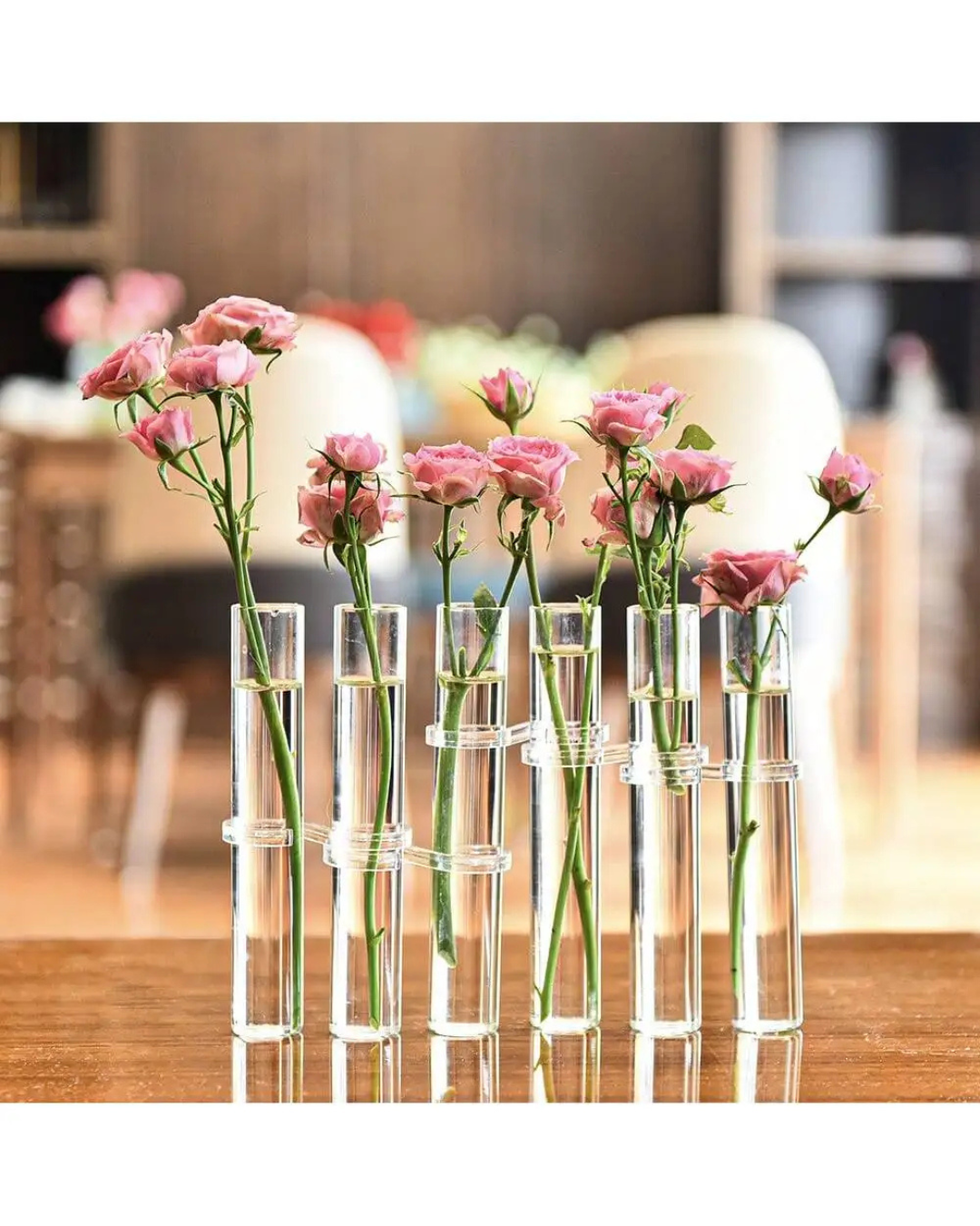 Vaso Suspenso de Vidro Tubular Elegante - Kit 4 ou 6 Unidades - 6 grandes Casa Elège