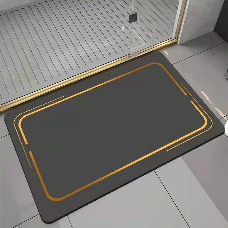 Tapete de Banheiro Antiderrapante Absorvente Premium - Chumbo - Retangular Casa Elège
