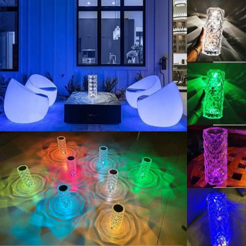 Luminária de Mesa LED Sem Fio com 16 Cores e Bateria - Casa Elège